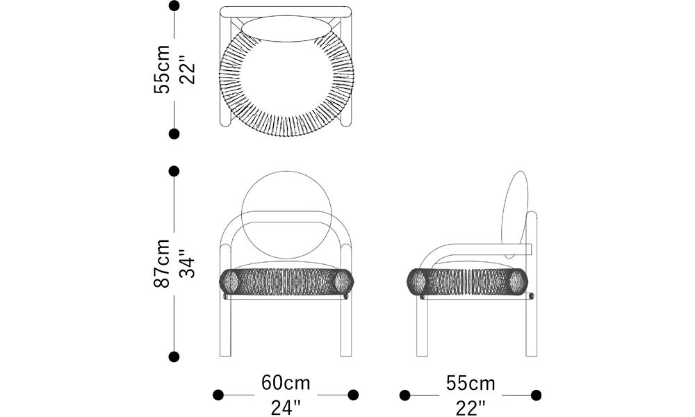 Image of the main dimensions of the product